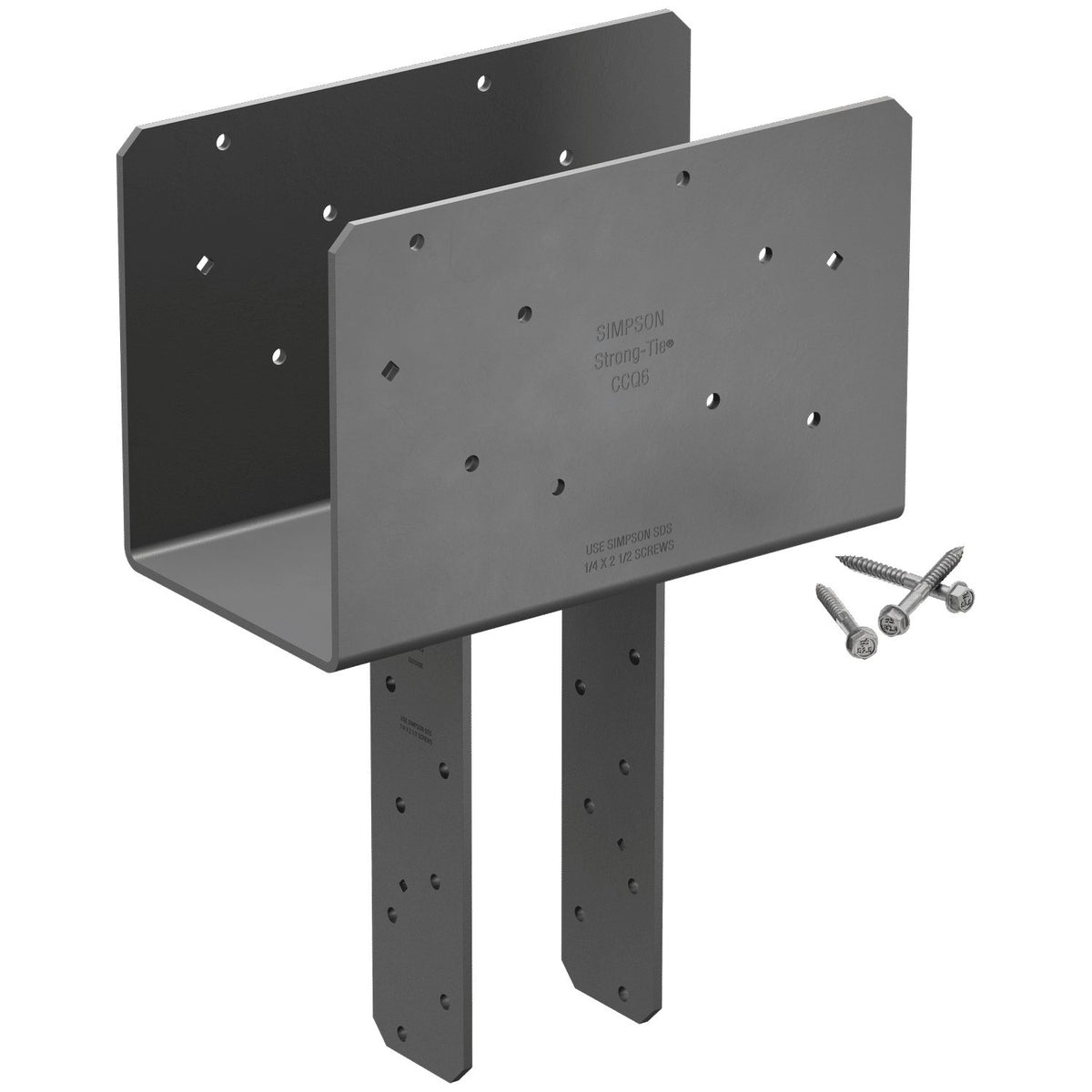 Simpson 6" Beam x 4" Post Column Cap w/SDS Screws, Gray Paint, CCQ64SDS2.5