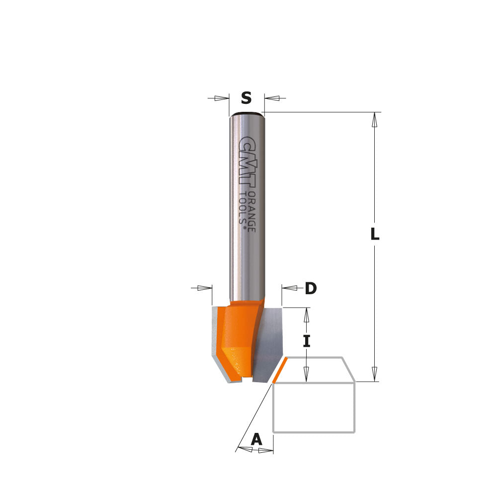 CMT 821.022.11 Combination Trimmer Bit 0-22 degree Cutting Angle 1/4-Inch Shank