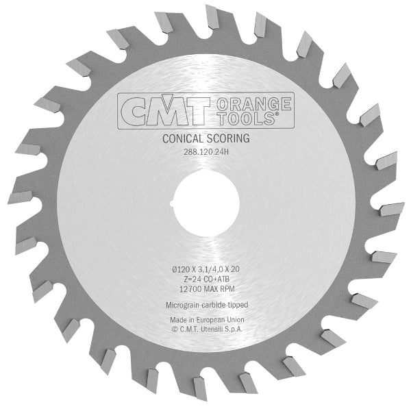 CMT 288.100.20K Industrial Scoring Conical Blade 100 x 22mm T20 CO+ATB