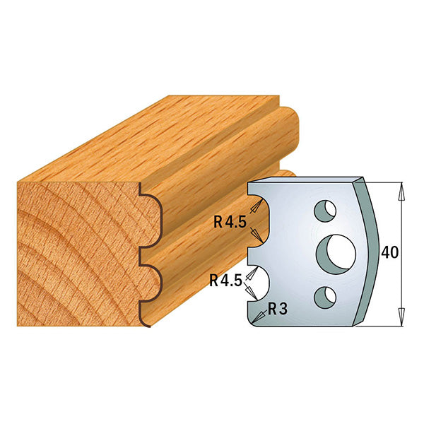 CMT 690.007 Profile Knives For Insert Shaper System 1-37/64" x 5/32" (40x4mm) 2Pk