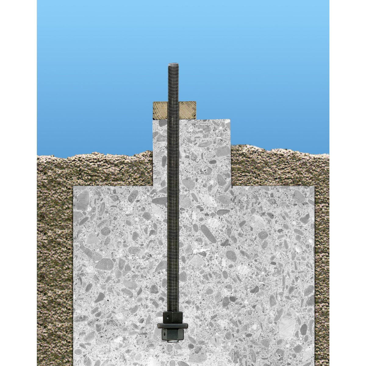 Simpson PAB7-30 Pre-Assembled Anchor Bolt 7/8 in. x 30 in. w/Plate Washer and Hex Nuts