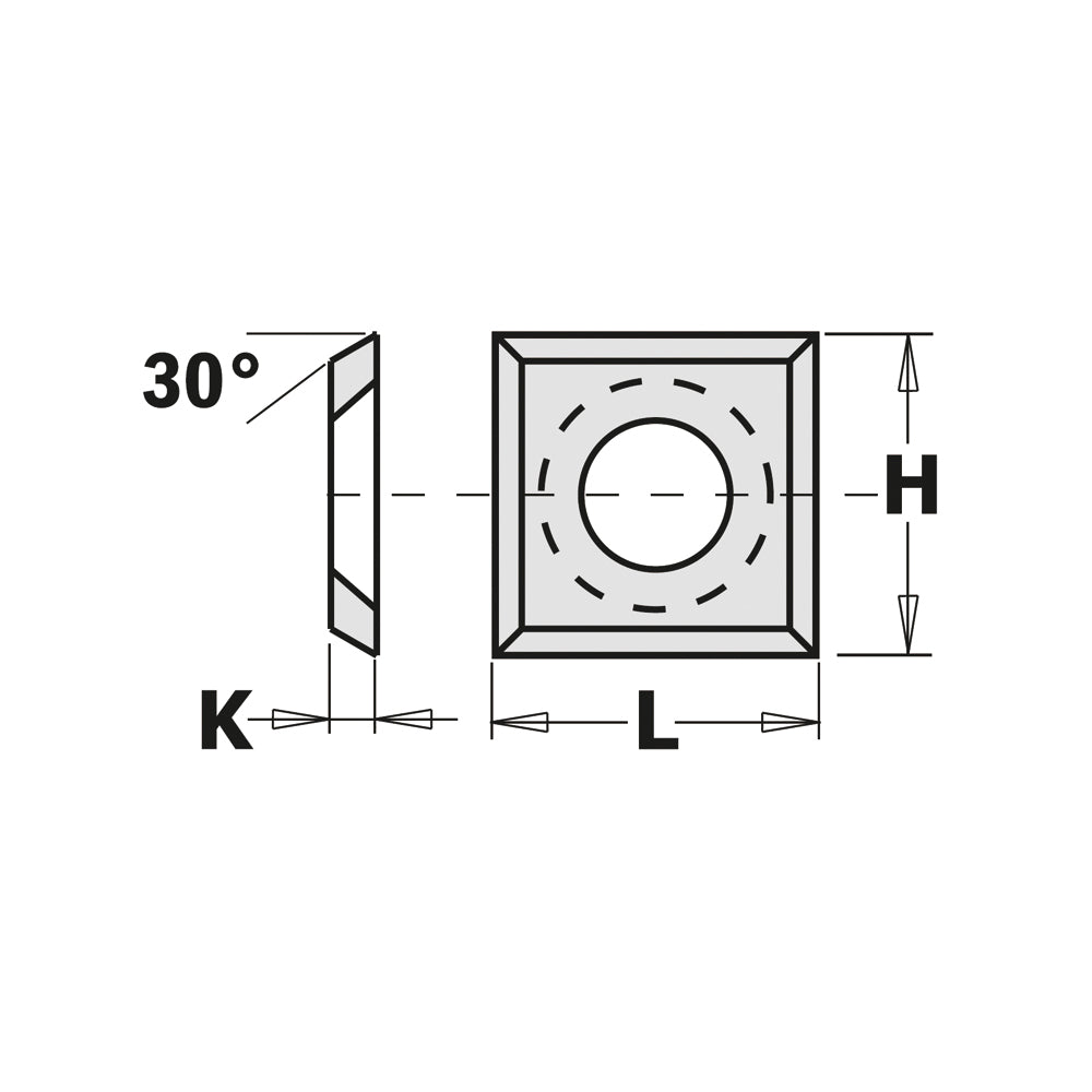 CMT 790.140.10 Solid Carbide Knives (4/30°) 14x14x1.2mm 10Pk