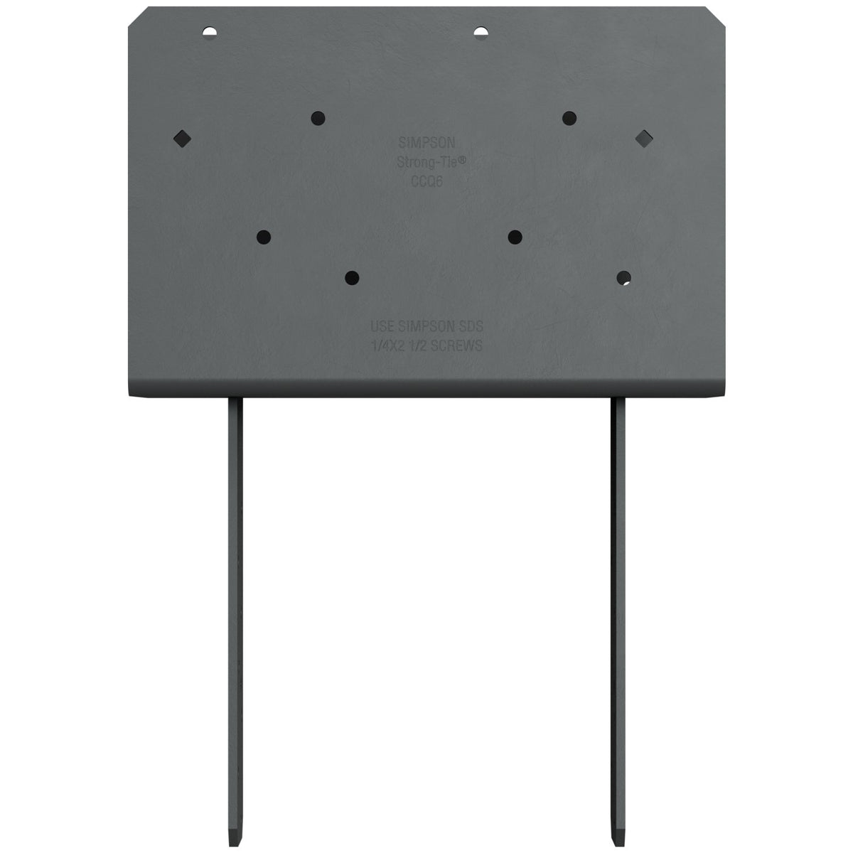 Simpson 6" Beam x 7" Post Column Cap w/SDS Screws, Gray Paint, CCQ6-7.13SDS2.5