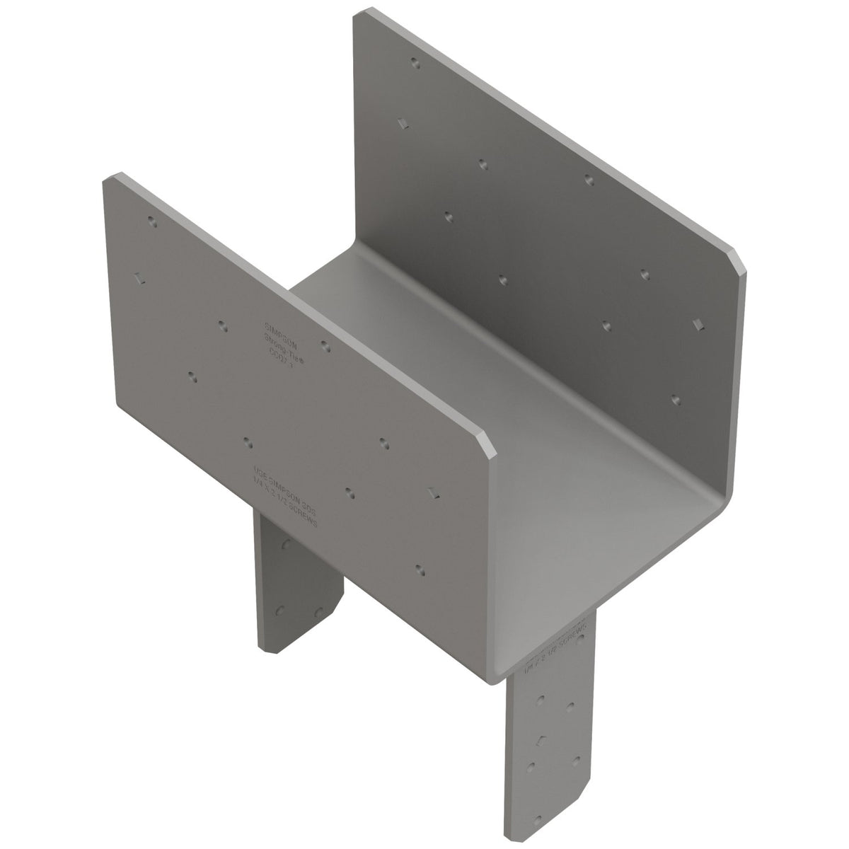 Simpson 6-3/4" Beam x 8" Post Column Cap w/SDS Screws, Gray Paint, CCQ78SDS2.5