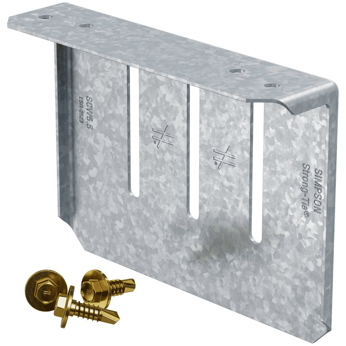 Simpson SCW5.5-KT 5-1/2 in. Head-of-Wall Slide-Clip Connector 16-Ga G90 w/Shouldered Screws 25-Pk