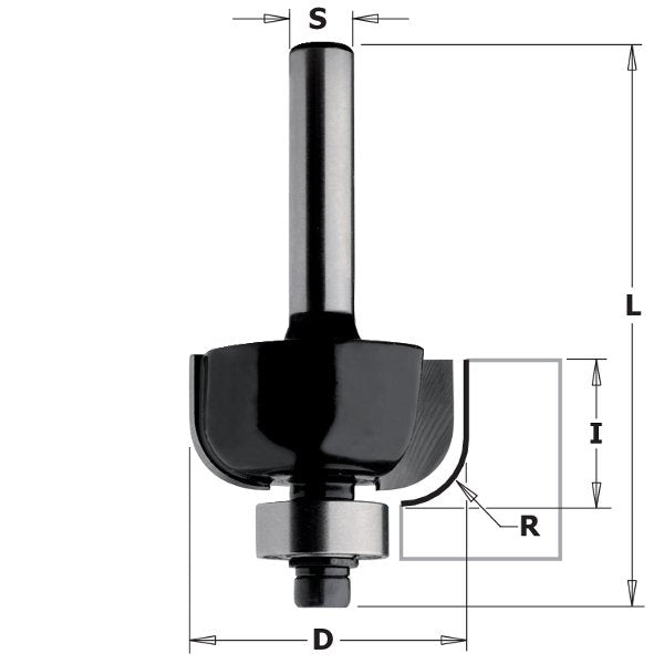 CMT 83702 Contractor Cove Bit 1" x 1/2" R=1/4" S=1/4"