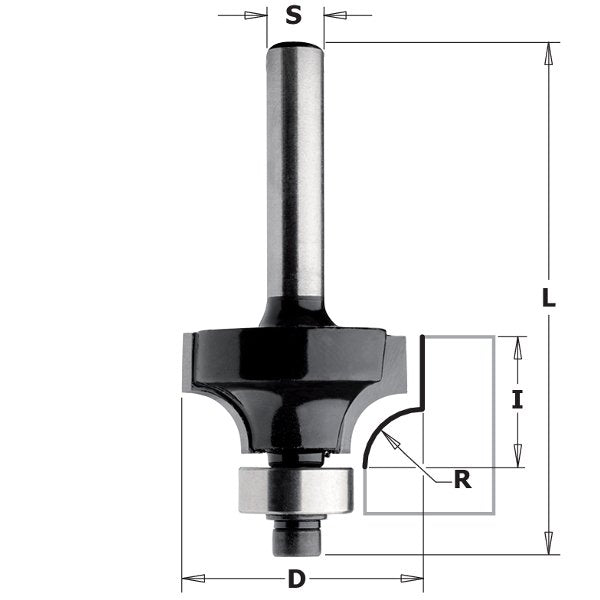 CMT 83801 Contractor Roundover & Beading Bit 5/8" R=1/16" S=1/4"
