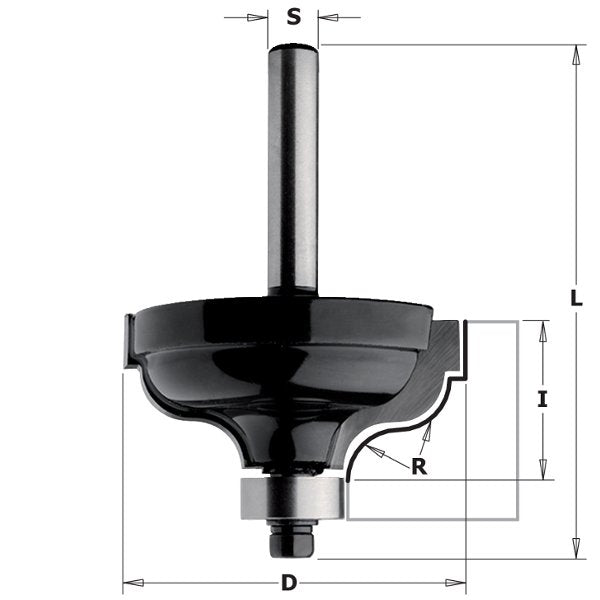 CMT 84602 Contractor Ogee w/Fillet Bits 1-5/8" R=1/4" S=1/4"