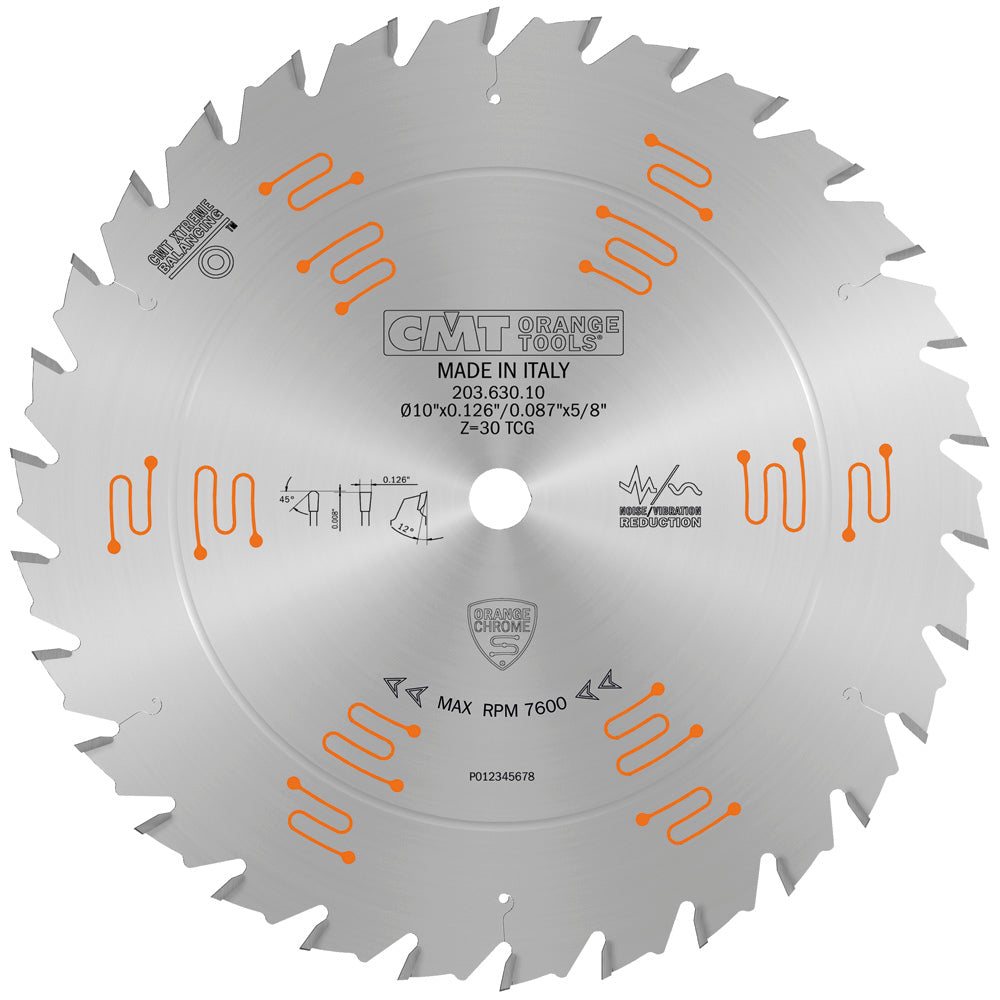 CMT 203.630.10 Heavy Duty Glue Line Ripping Saw Blade 10" x 5/8" T30 TCG