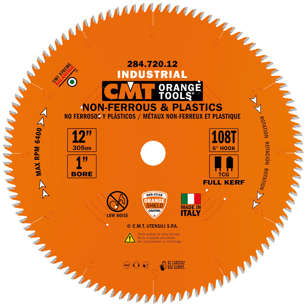 CMT 284.720.12 Thin Non-Ferrous Metal & Plastics 12" x 1" T108 TCG