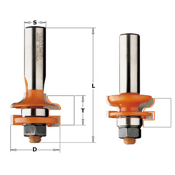 CMT 891.517.11 Junior Ogee Rail & Stile Bit Set 1-1/4" S=1/2"