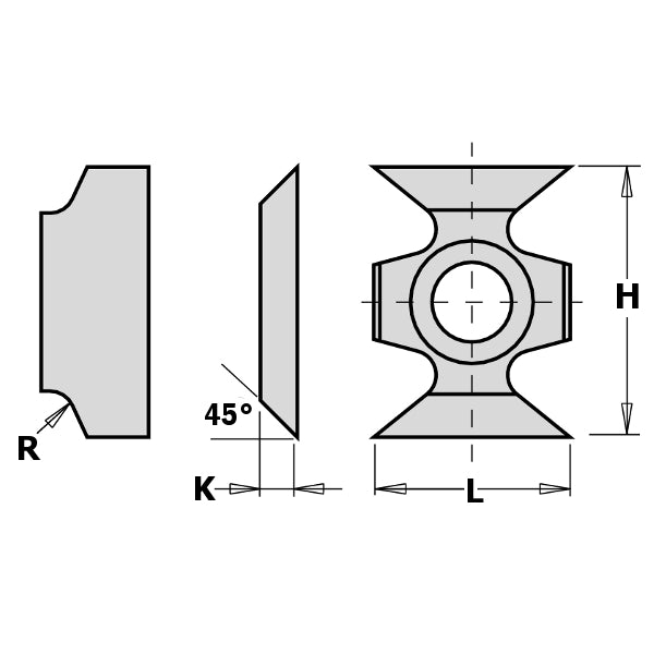 CMT 790.160.00 Rev. Throwaway Knives Carbide 41/64"x7/8"x13/64" 10Pk