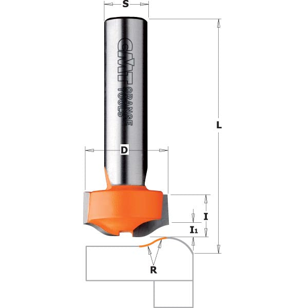 CMT 881.501.11 Solid Surface - No-Drip Bit 1" x 1/2" R=5/16" S=1/2"