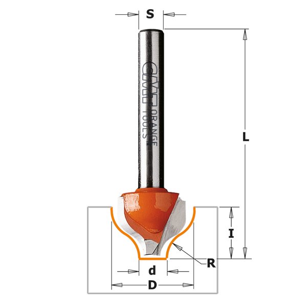 CMT 865.503.11 Decorative Beading Bit 3/4-Inch Diameter 1/2-Inch Shank