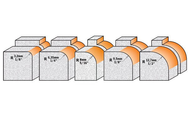 CMT 880.501.11 Solid Surface Rounding Over Bit W/Bearing 3/4-Inch Diameter 1/2-Inch Shank