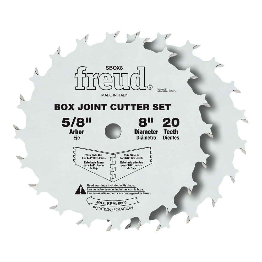 Diablo 8" 20T Box Joint Cutter Set SBOX8