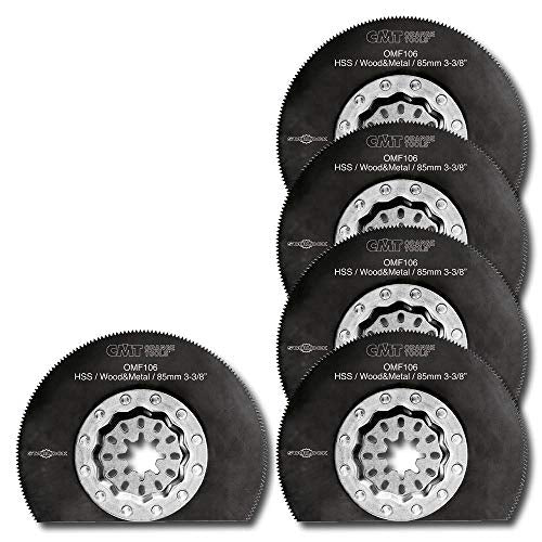 CMT OMF106-X5 3-3/8" Radial Saw Blade for Wood & Metal HSS Starlock (5-Pc)