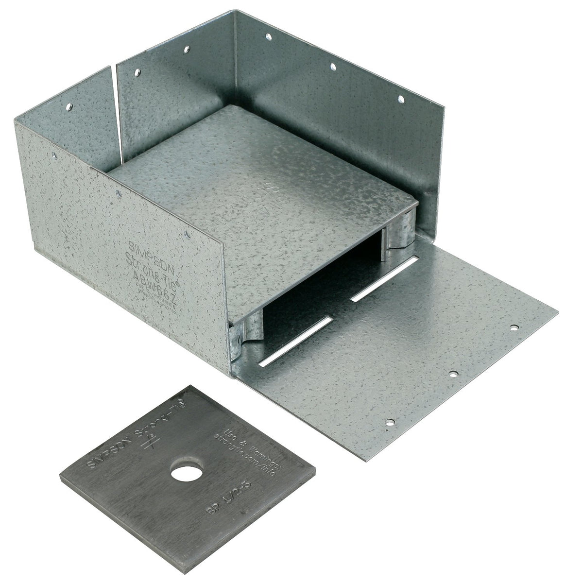Simpson Strong-Tie ABW66Z 6x6 Adjustable Post Base with Wind Uplift, Zmax Finish