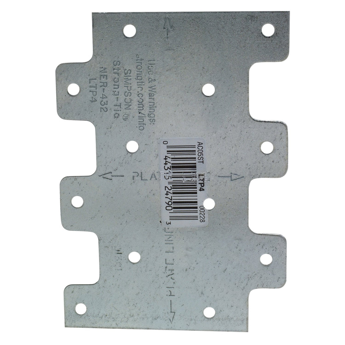 Simpson LTP4 3 in x 4-1/4 in Galvanized Lateral Tie Plate