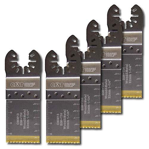 CMT OMM13-X5 1-5/16" Plunge & Flush-Cut Blade for Wood & Metal BIM+TIN (5-Pc)