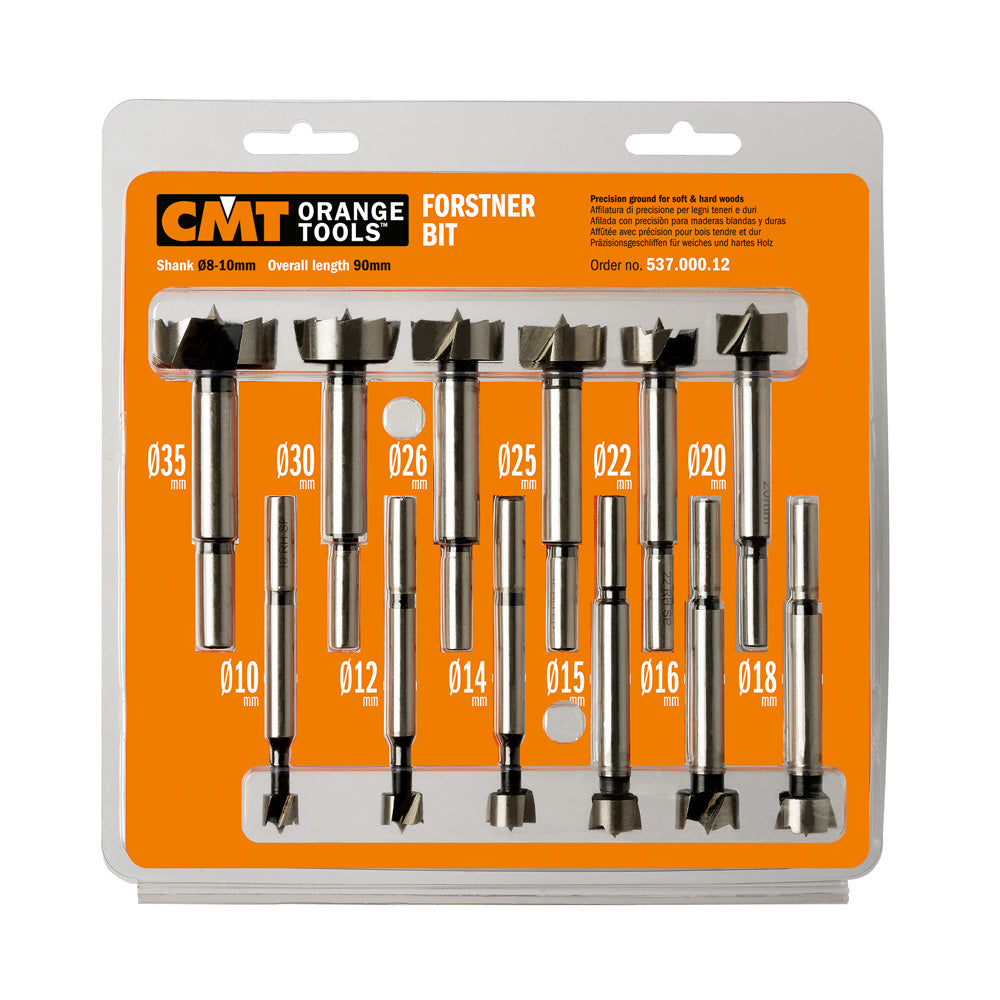 CMT 537.000.12 Forstner Bit Set S=8-10mm 12-Pcs RH
