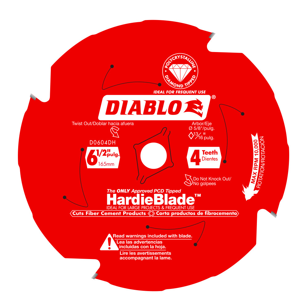 Diablo 6-1/2" x 4T HardieBlade Saw Blade for Fiber Cement D0604DH