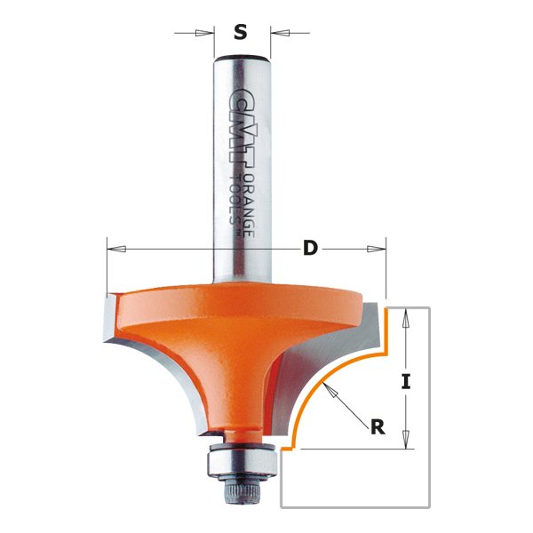 CMT 839.160.11 Beading Bit w/Bearing 5/8" x 1/2" R=1/16" S=1/4"