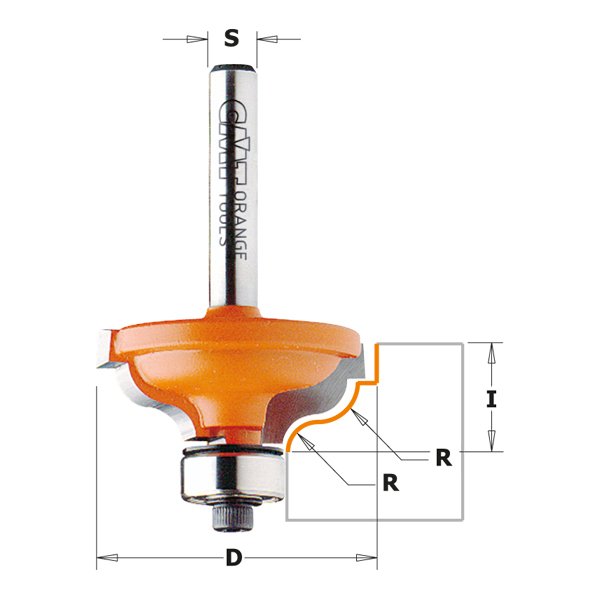CMT 846.325.11 Ogee w/Fillet Bit w/Bearing 1-3/8" x 1/2" R=3/16"-9/64" S=1/4"