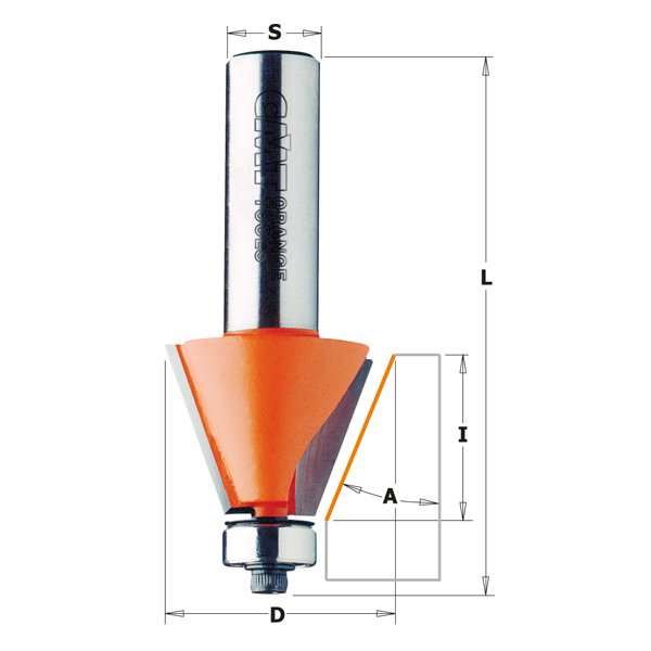 CMT 857.501.11 Chamfer Bit w/Bearing 1-1/2" x 7/8" A=30° S=1/2"
