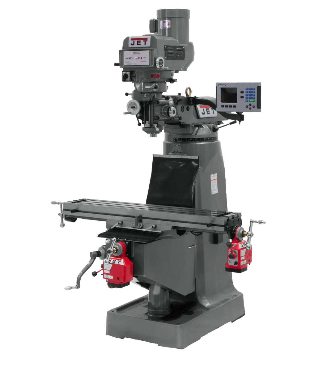 690068, JET JTM-4VS-1 Mill With 3-Axis ACU-RITE 203 DRO (Quill) With X and Y-Axis Powerfeeds in Metalworking, Milling, Vertical Mills