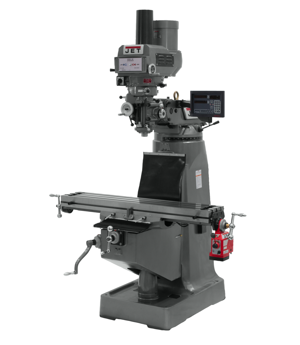 690069,JET JTM-4VS Mill With Newall DP700 DRO With X-Axis Powerfeed and Power Draw Bar Installed in Metalworking, Milling, Vertical Mills