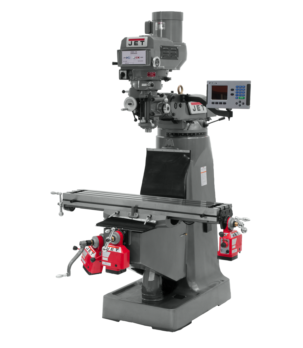 690099, JET JTM-4VS Mill With ACU-RITE 203 DRO With X, Y and Z-Axis Powerfeeds Installed in Metalworking, Milling, Vertical Mills