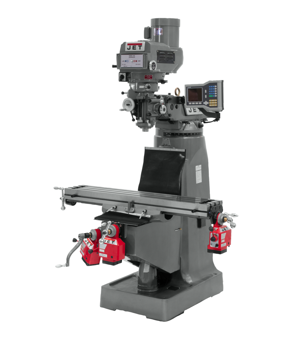 690424, JET JTM-4VS-1 Mill With 3-Axis ACU-RITE VUE DRO (Knee) With X, Y and Z-Axis Powerfeeds in Metalworking, Milling, Vertical Mills