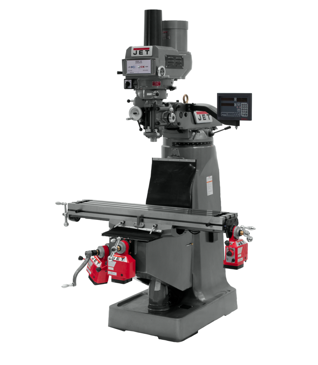 691171, JET JTM-4VS-1 Mill With 3-Axis Newall DP700 DRO (Quill) With X, Y and Z-Axis Powerfeeds and Power Draw Bar in Metalworking, Milling, Vertical Mills