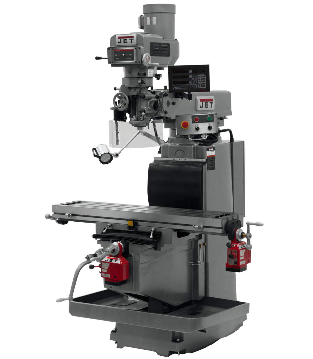 698140, JTM-1254RVS, Jet, Metalworking, Milling, Vertical Mills, R-8, Newall DP700 3-Axis (Quill) DRO, X & Y Powerfeeds