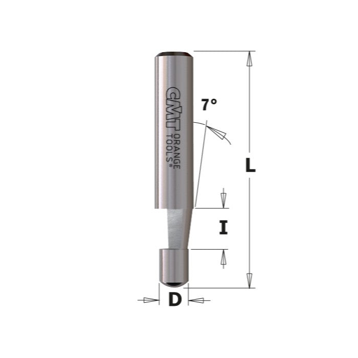 CMT 84301 Contractor Solid Carbide Laminate Trimmer Bit 1/4-inch Diameter 7 degree Bevel 1/4-Inch Shank