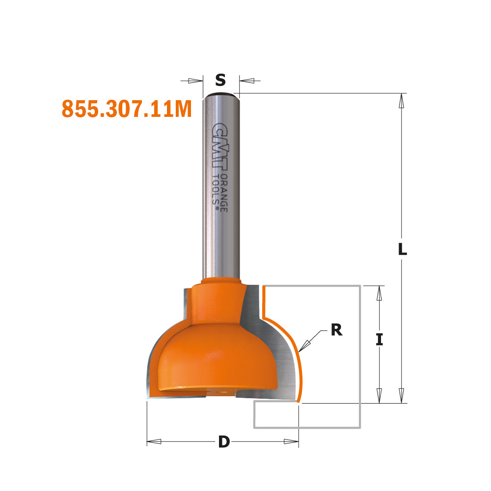 CMT 855.307.11M Ovolo Sash Bit (Male) 7/8-Inch Diameter 1/4-Inch Shank