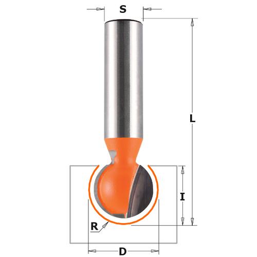 CMT 868.754.11 Ball End Bit 1/2-Inch Radius 1/2-Inch Shank