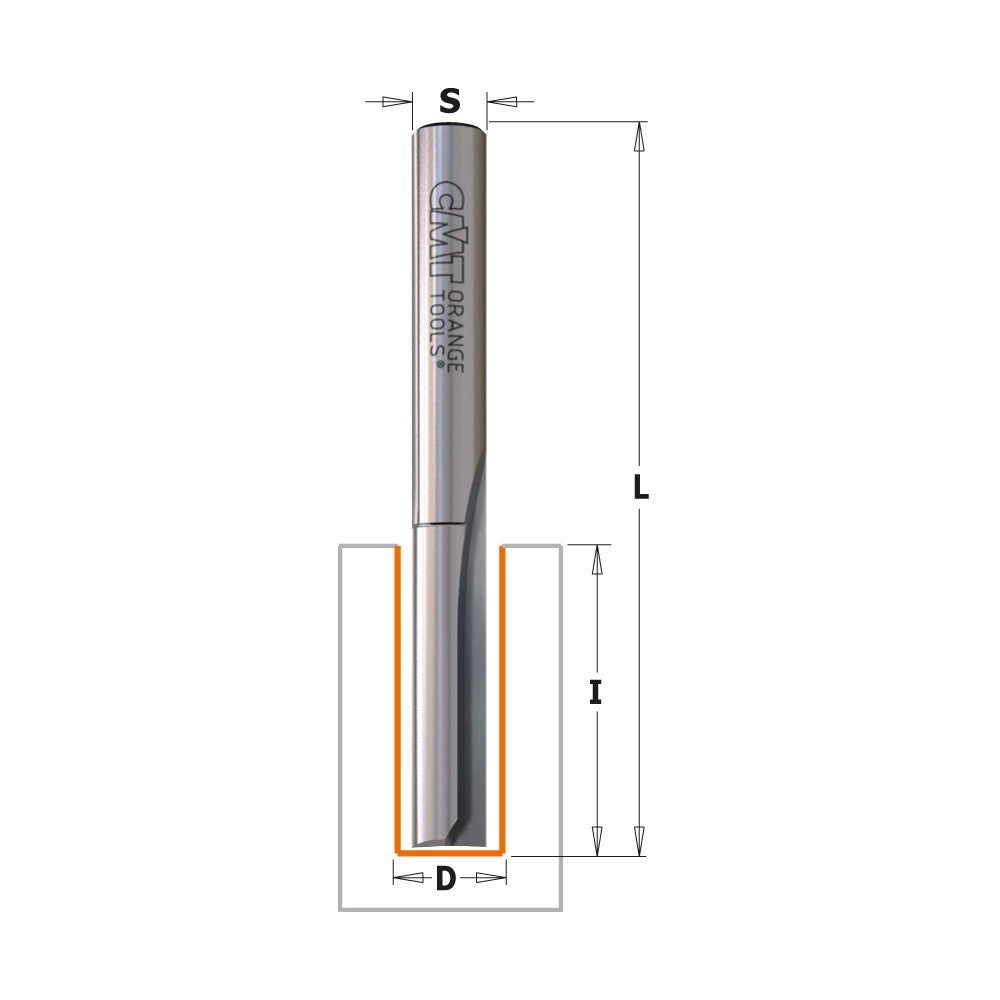 CMT 812.620.11 Double Flute Straight Bit 2-3/4-Inch OAL 1/2-Inch Shank