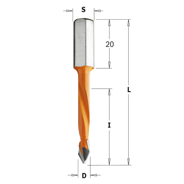 CMT 368.060.11 Right-Hand Flute Dowel Drill for Holes