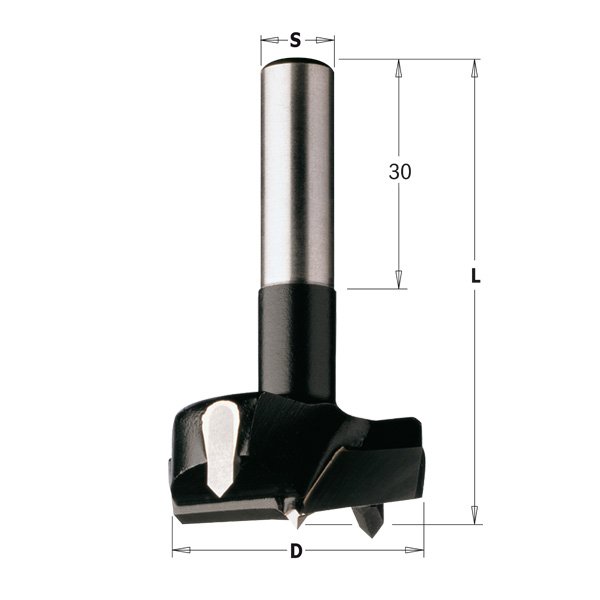 CMT 392.300.11 Hinge Boring Bit 30mm (1-3/16-Inch) Diameter X 5/16-Inch Parallel Shank