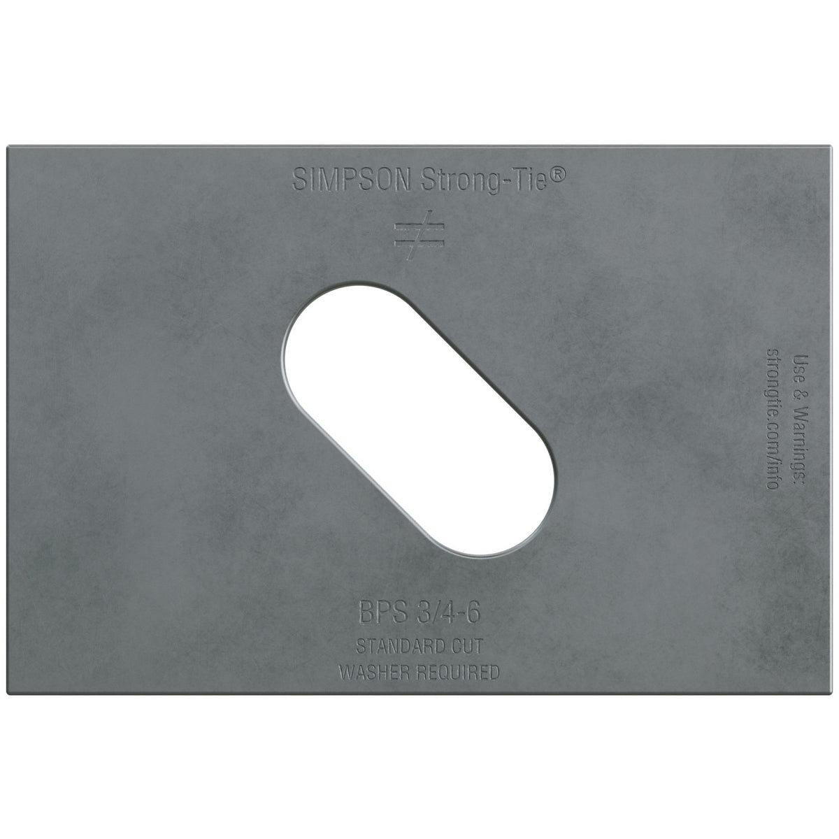 BPS 3/4-6 Flat Bearing Plate Slotted, 3/4" Hole, 3" x 4-1/2" 3 ga. Uncoated
