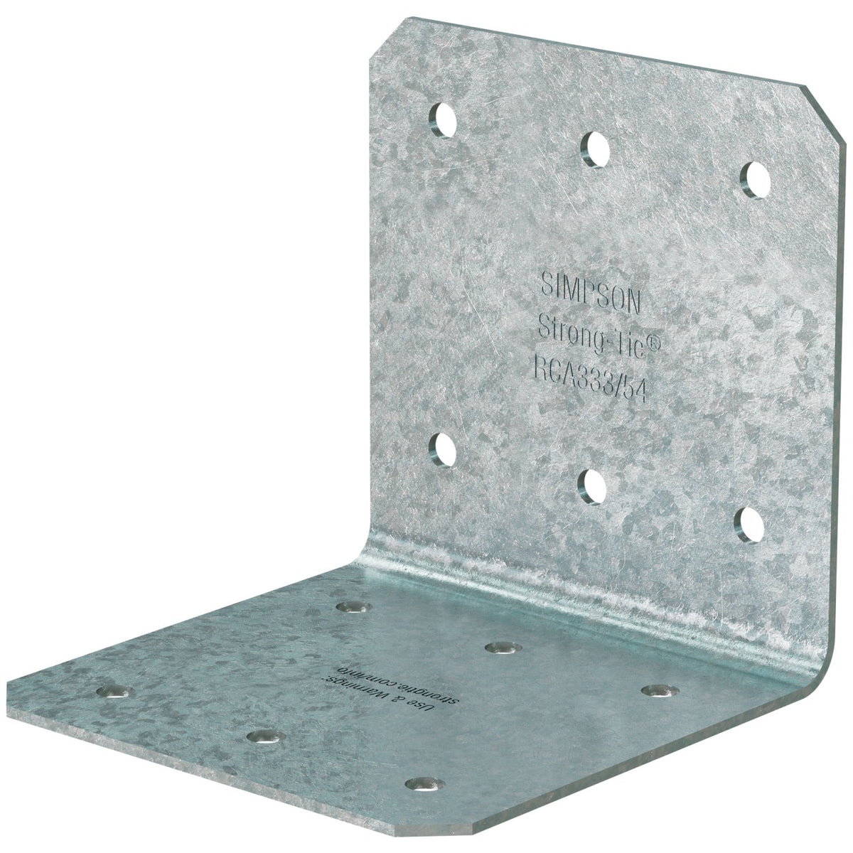 Simpson RCA333/54-R100 3 x 3 x 3 16-Gauge Galvanized Rigid Connector Angle