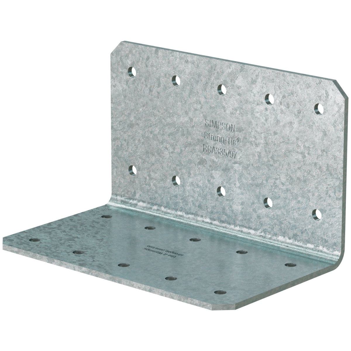 Simpson RCA335/97-R35 3 x 3 x 5 12-Gauge Galvanized Rigid Connector Angle