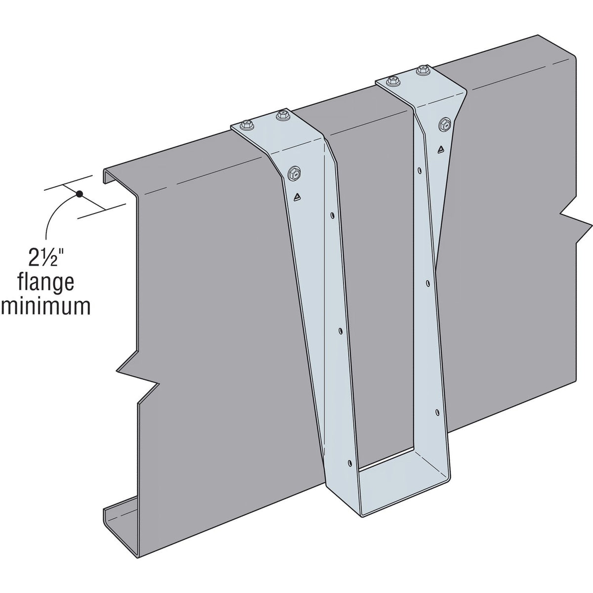 Simpson 2-1/8 x 8 CFS Top-Flange Joist Hanger, High-Capacity, 14 Ga.