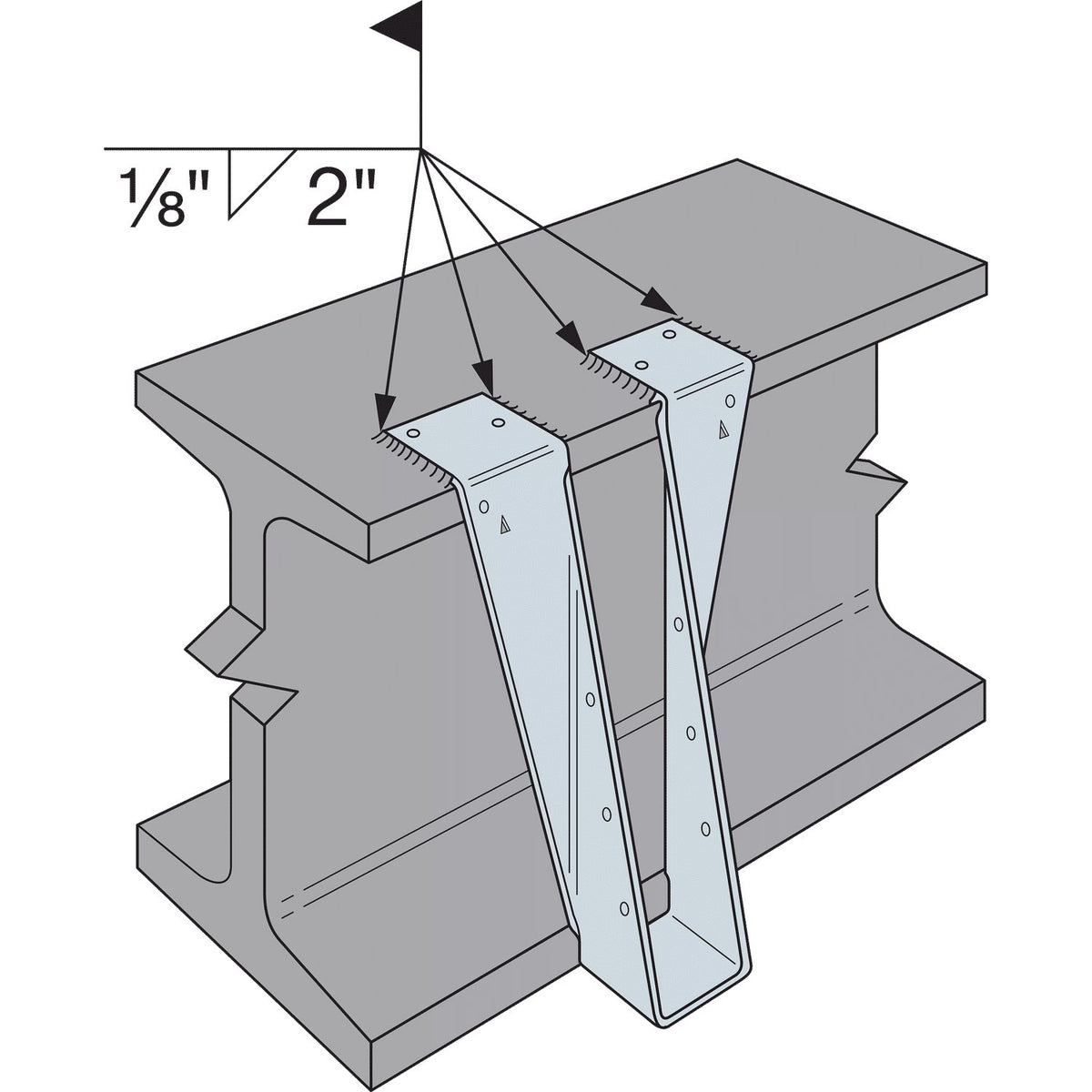 Simpson 2-1/8 x 12 CFS Top-Flange Joist Hanger, High-Capacity, 14 Ga.