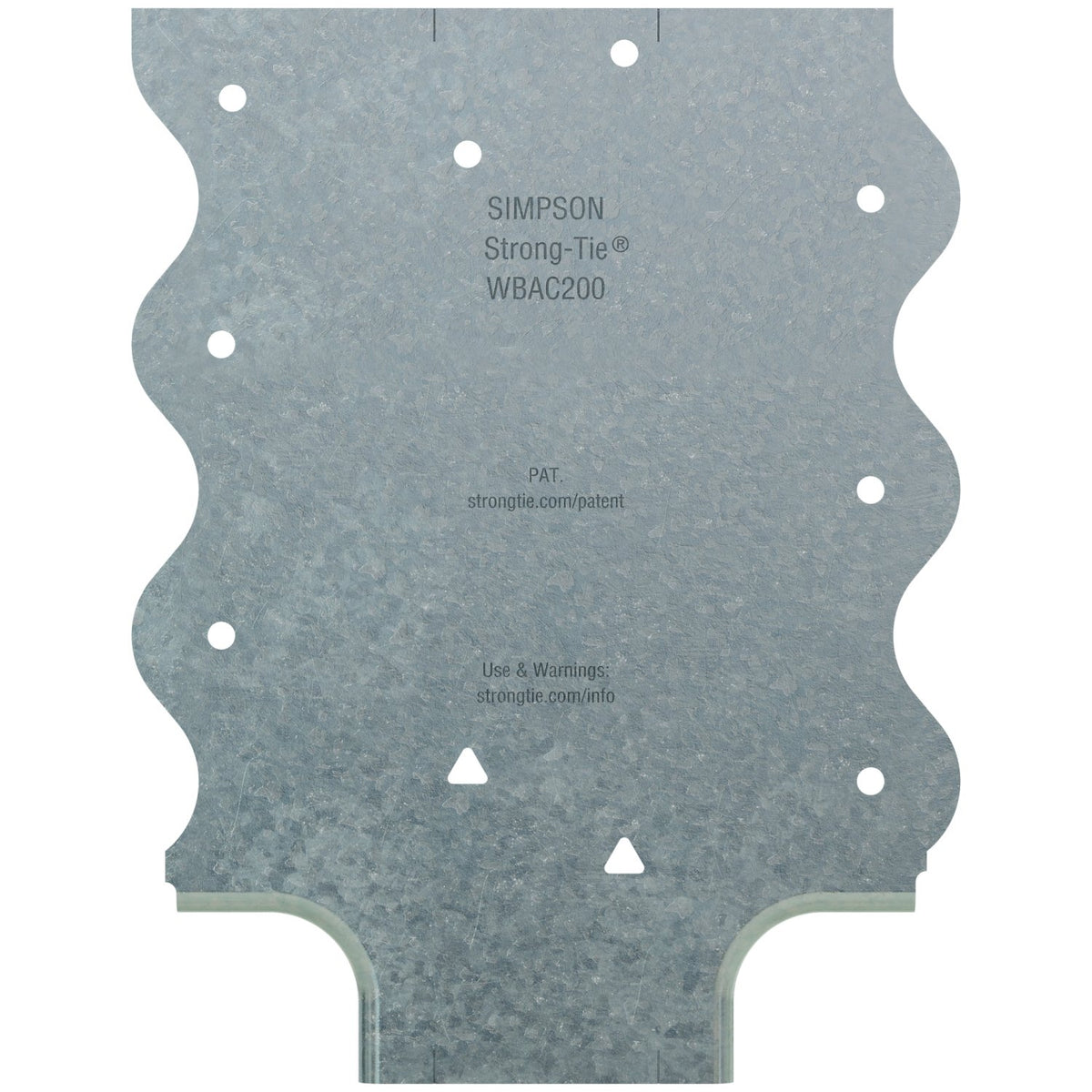 Simpson 2" Flange Wood Backing Steel Connector WBAC200-R50 (50-Pk)