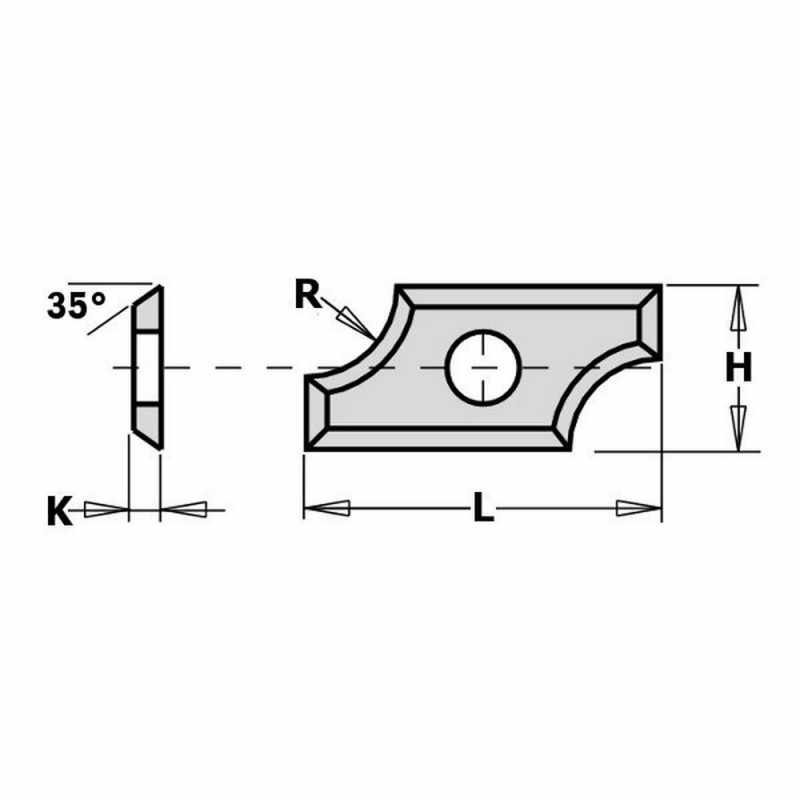 CMT 790.064.00 Profiled Rounding Insert Knives, 5mm Radius, 4 Cutting edges 35 degree 10-Pack