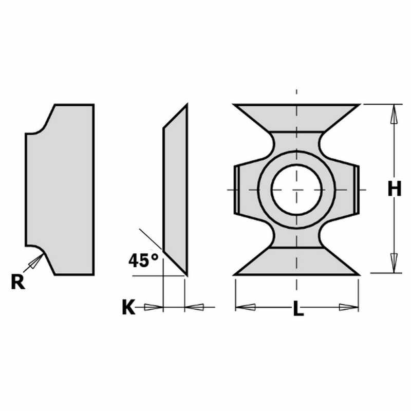 CMT 790.163.00 Edge Rounding Insert Knives 3mm Radius 10-Pack