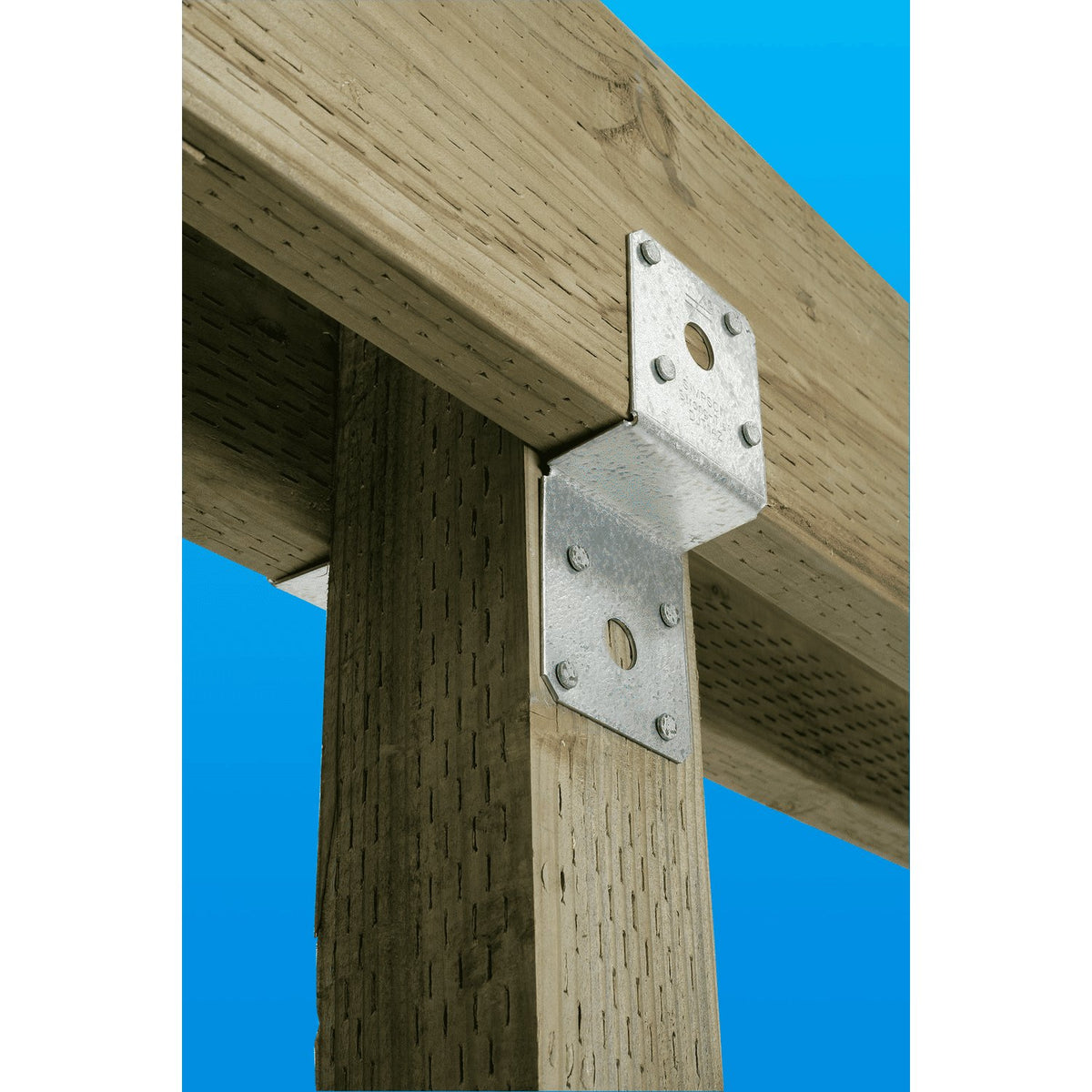 Installed DJT14Z ZMAX Galvanized Deck Joist Tie for 2x